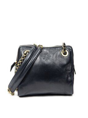 Prada Small Shoulder Bag Navy Lambskin Leather
